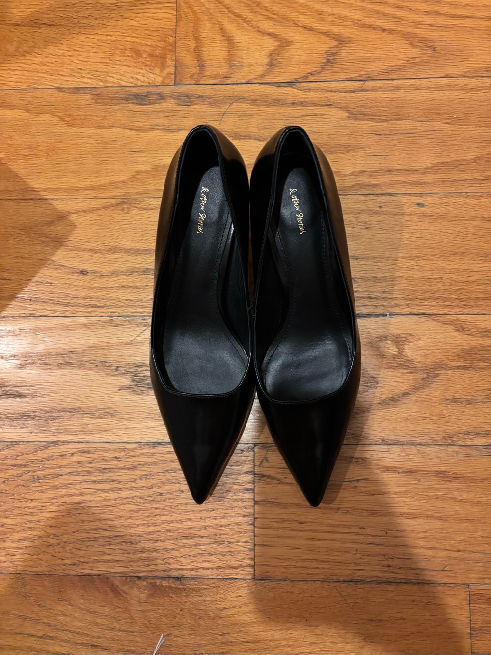 & Other Stories Black Pointed Toe Leather Pumps